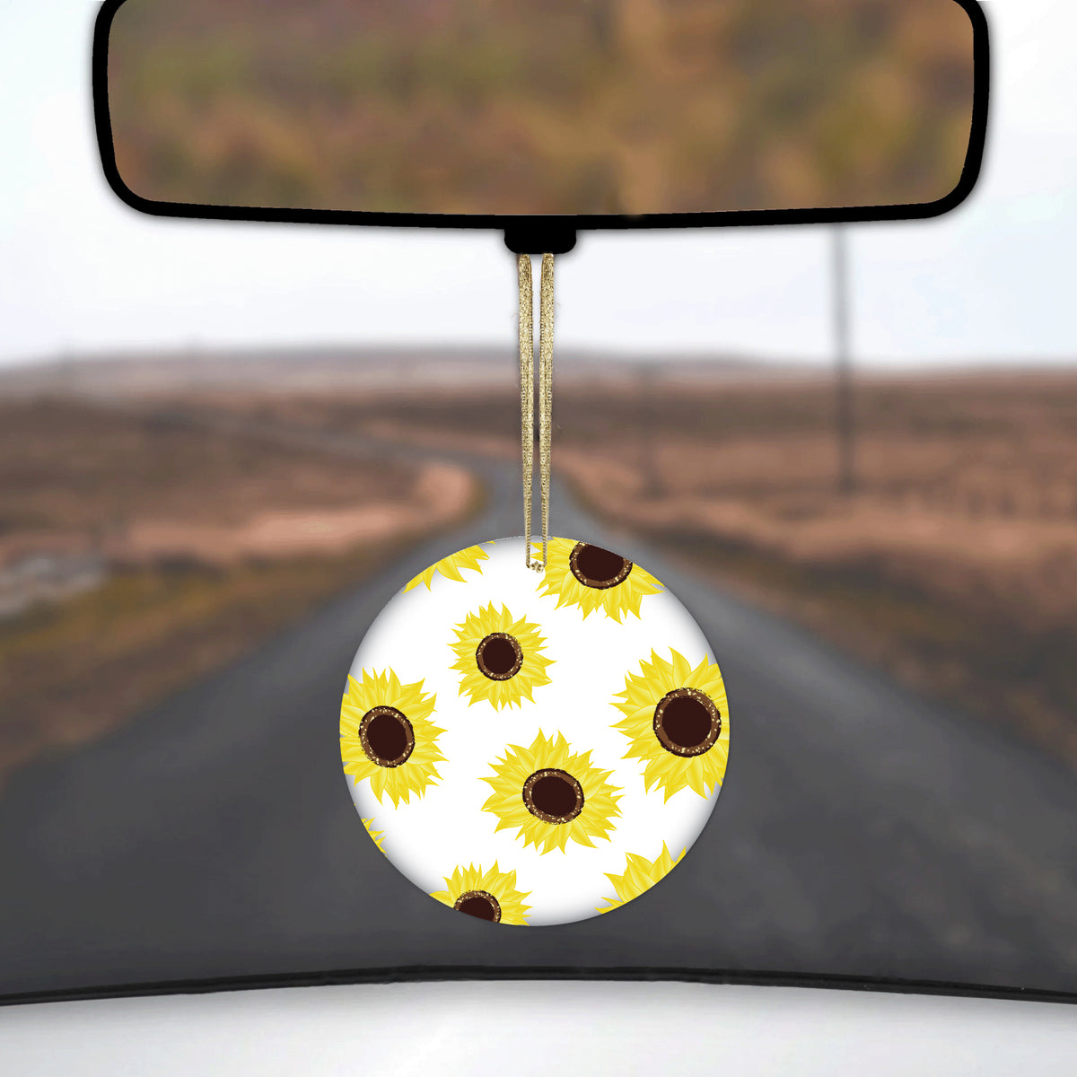 Yellow Sunflowers Ceramic Ornament, view 3