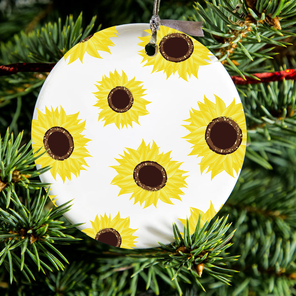 Yellow Sunflowers Ceramic Ornament, view 2