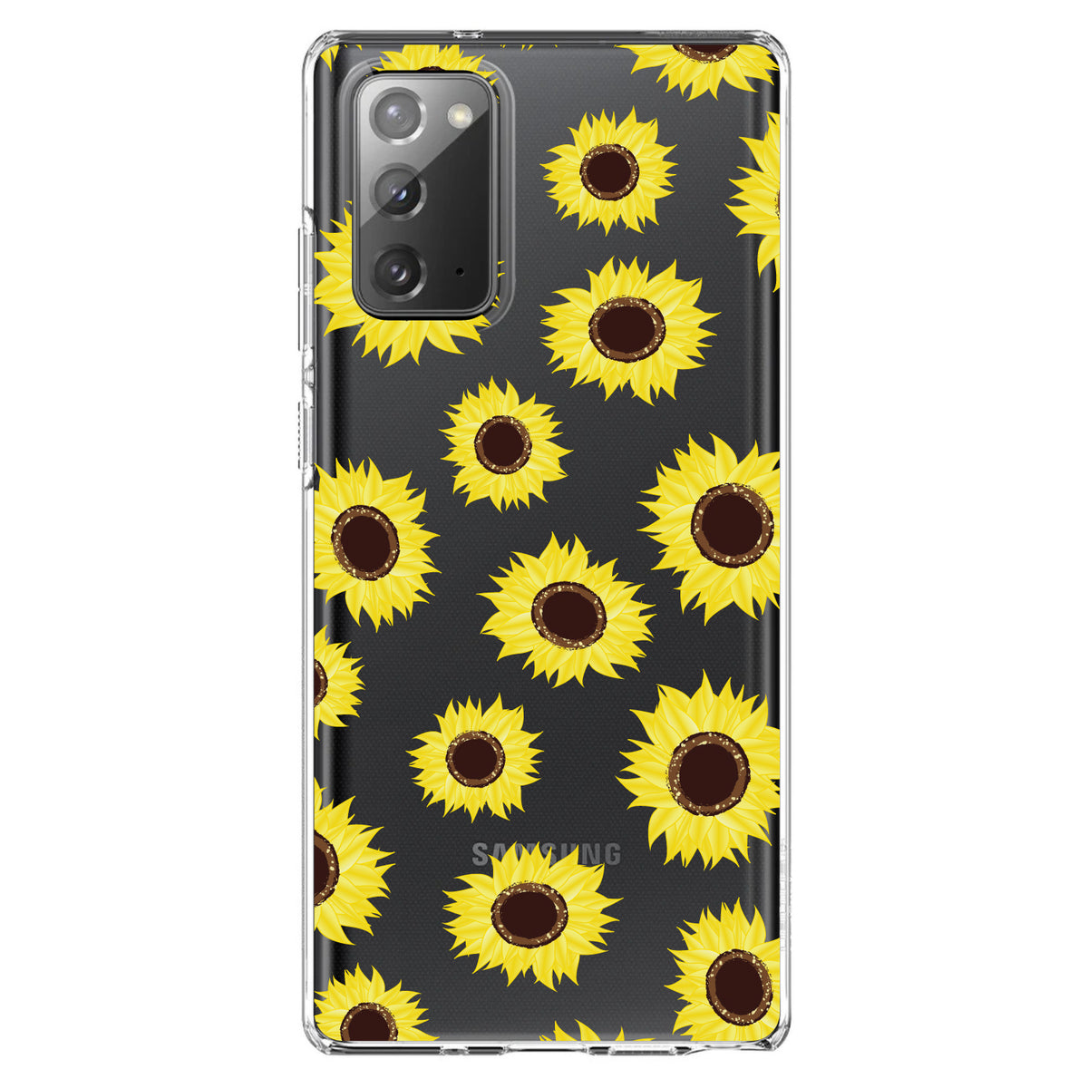 Yellow Sunflowers Clear Shockproof iPhone Case, view 7