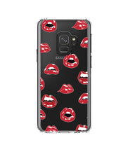 DistinctInk® Clear Shockproof Hybrid Case for Apple iPhone / Samsung Galaxy / Google Pixel - Red Lips