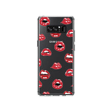 DistinctInk® Clear Shockproof Hybrid Case for Apple iPhone / Samsung Galaxy / Google Pixel - Red Lips