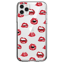 DistinctInk® Clear Shockproof Hybrid Case for Apple iPhone / Samsung Galaxy / Google Pixel - Red Lips