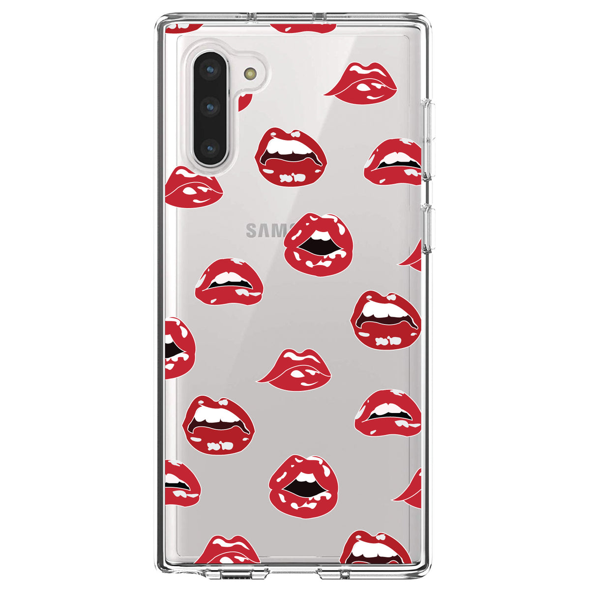 Red Lips Clear Shockproof iPhone Case, view 8