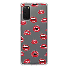 DistinctInk® Clear Shockproof Hybrid Case for Apple iPhone / Samsung Galaxy / Google Pixel - Red Lips