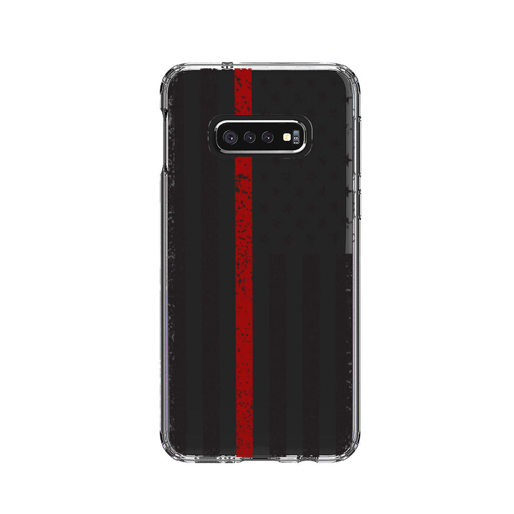 Weathered Thin Red Line US Flag Clear Shockproof iPhone Case, view 17