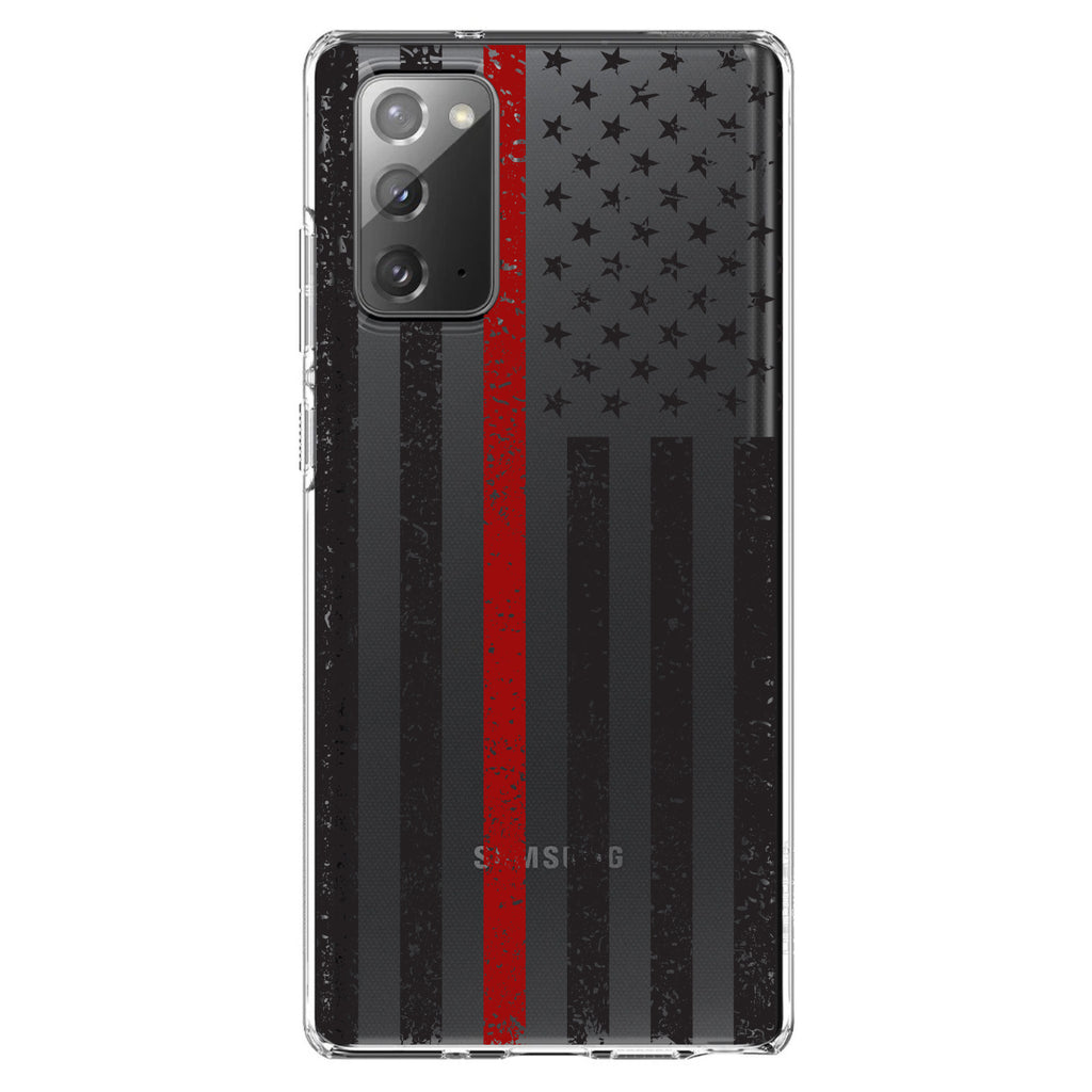 Weathered Thin Red Line US Flag Clear Shockproof iPhone Case, view 7