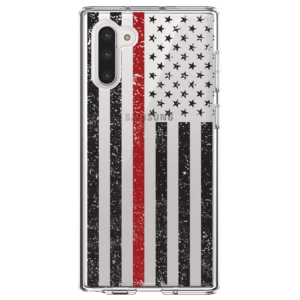 Weathered Thin Red Line US Flag Clear Shockproof iPhone Case, view 8