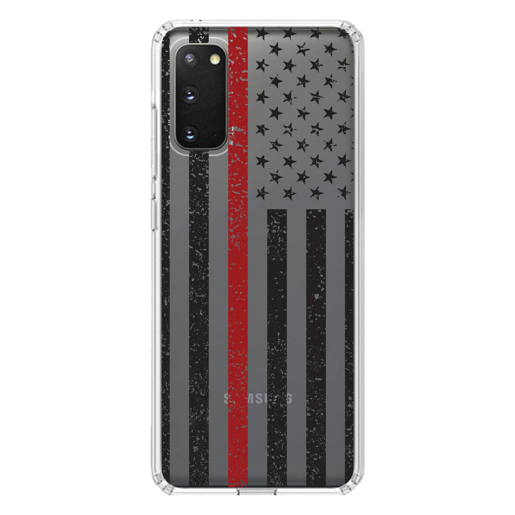Weathered Thin Red Line US Flag Clear Shockproof iPhone Case, view 12