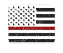 DistinctInk Custom Foam Rubber Mouse Pad - 1/4" Thick - Weathered Thin Red Line US Flag