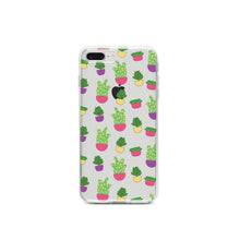 DistinctInk® Clear Shockproof Hybrid Case for Apple iPhone / Samsung Galaxy / Google Pixel - Succulents / Cacti