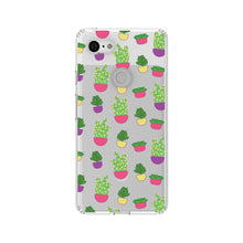 DistinctInk® Clear Shockproof Hybrid Case for Apple iPhone / Samsung Galaxy / Google Pixel - Succulents / Cacti