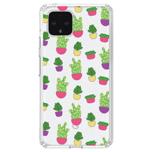 DistinctInk® Clear Shockproof Hybrid Case for Apple iPhone / Samsung Galaxy / Google Pixel - Succulents / Cacti