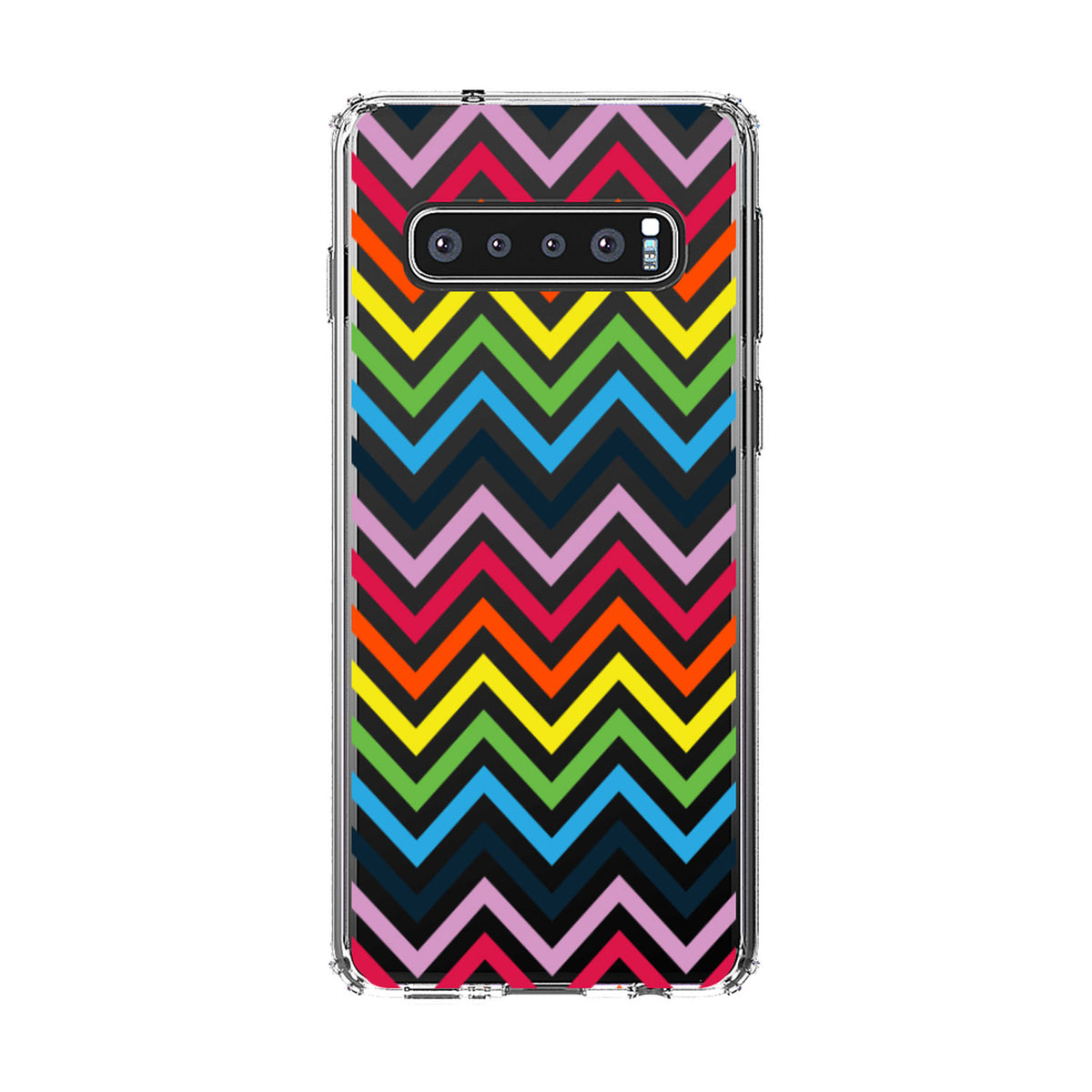Rainbow Chevron Clear Shockproof iPhone Case, view 16