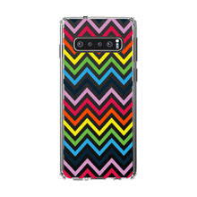 DistinctInk® Clear Shockproof Hybrid Case for Apple iPhone / Samsung Galaxy / Google Pixel - Rainbow Chevron