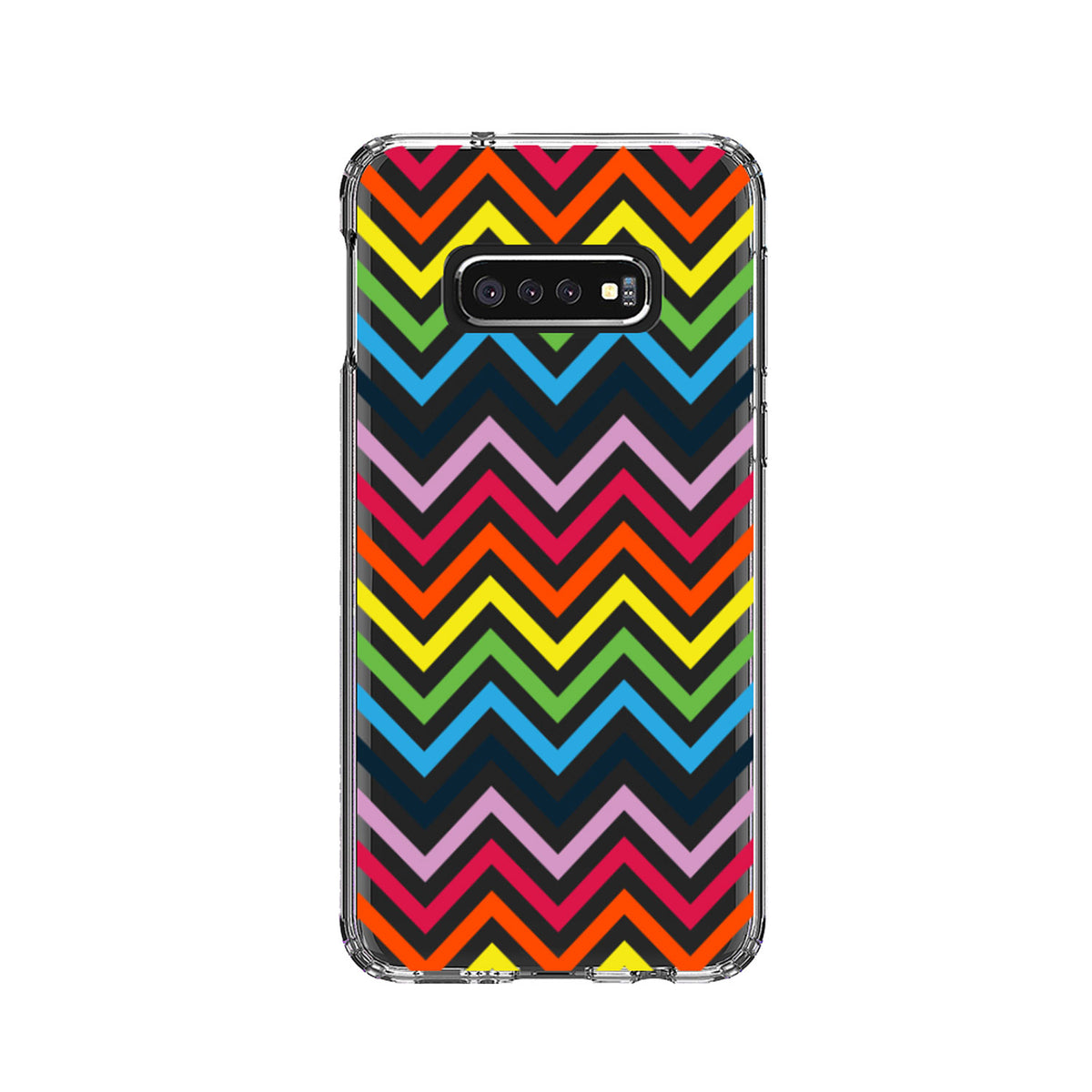 Rainbow Chevron Clear Shockproof iPhone Case, view 17