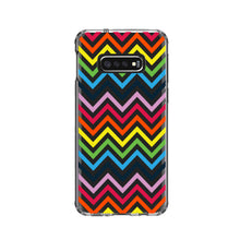 DistinctInk® Clear Shockproof Hybrid Case for Apple iPhone / Samsung Galaxy / Google Pixel - Rainbow Chevron