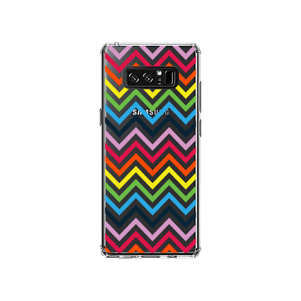 Rainbow Chevron Clear Shockproof iPhone Case, view 11