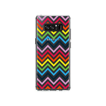 DistinctInk® Clear Shockproof Hybrid Case for Apple iPhone / Samsung Galaxy / Google Pixel - Rainbow Chevron