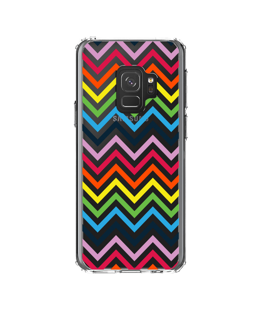 Rainbow Chevron Clear Shockproof iPhone Case, view 18