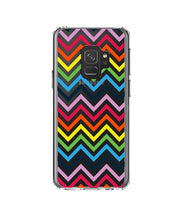DistinctInk® Clear Shockproof Hybrid Case for Apple iPhone / Samsung Galaxy / Google Pixel - Rainbow Chevron