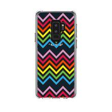 DistinctInk® Clear Shockproof Hybrid Case for Apple iPhone / Samsung Galaxy / Google Pixel - Rainbow Chevron