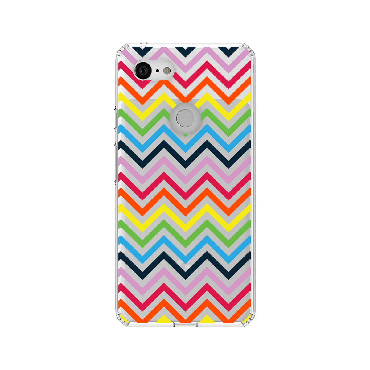 Rainbow Chevron Clear Shockproof iPhone Case, view 20