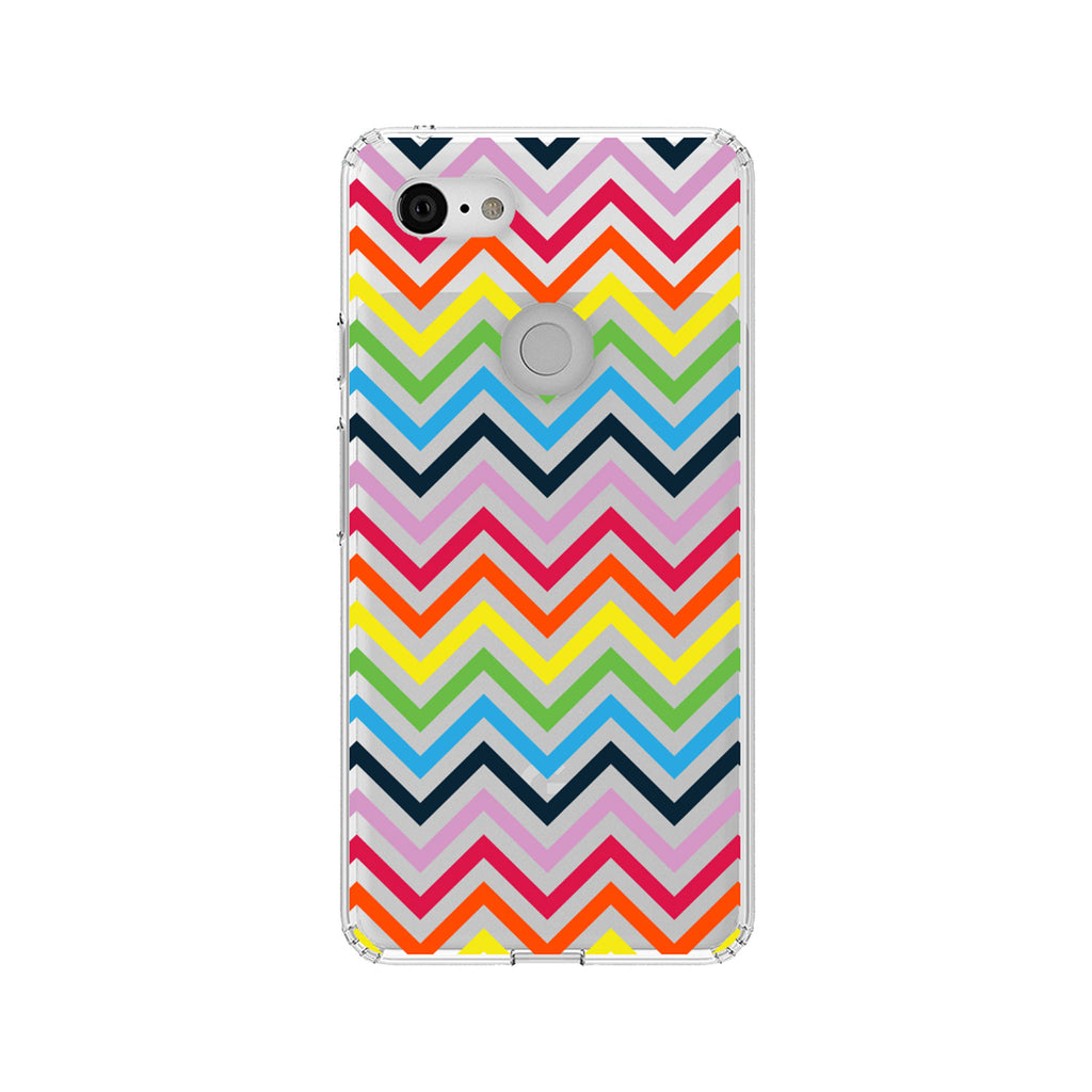Rainbow Chevron Clear Shockproof iPhone Case, view 21