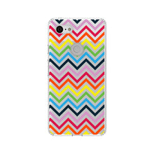 DistinctInk® Clear Shockproof Hybrid Case for Apple iPhone / Samsung Galaxy / Google Pixel - Rainbow Chevron