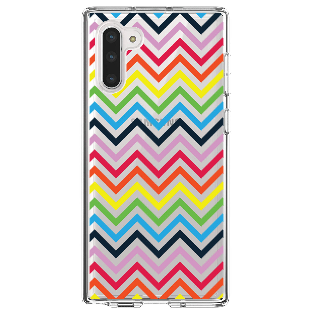 Rainbow Chevron Clear Shockproof iPhone Case, view 8