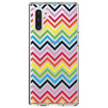 DistinctInk® Clear Shockproof Hybrid Case for Apple iPhone / Samsung Galaxy / Google Pixel - Rainbow Chevron