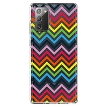 DistinctInk® Clear Shockproof Hybrid Case for Apple iPhone / Samsung Galaxy / Google Pixel - Rainbow Chevron