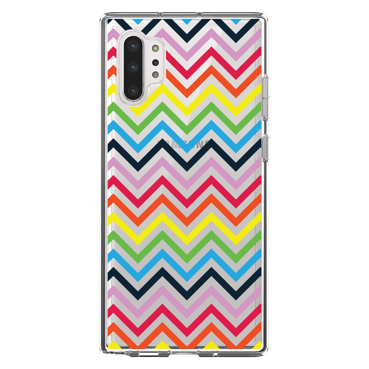 Rainbow Chevron Clear Shockproof iPhone Case, view 9
