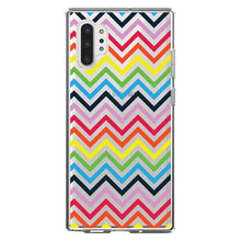 DistinctInk® Clear Shockproof Hybrid Case for Apple iPhone / Samsung Galaxy / Google Pixel - Rainbow Chevron