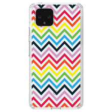 DistinctInk® Clear Shockproof Hybrid Case for Apple iPhone / Samsung Galaxy / Google Pixel - Rainbow Chevron