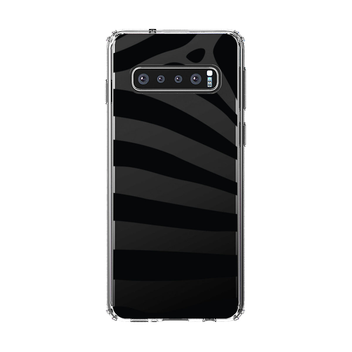 Black & Clear Zebra Stripes Clear Shockproof iPhone Case, view 15