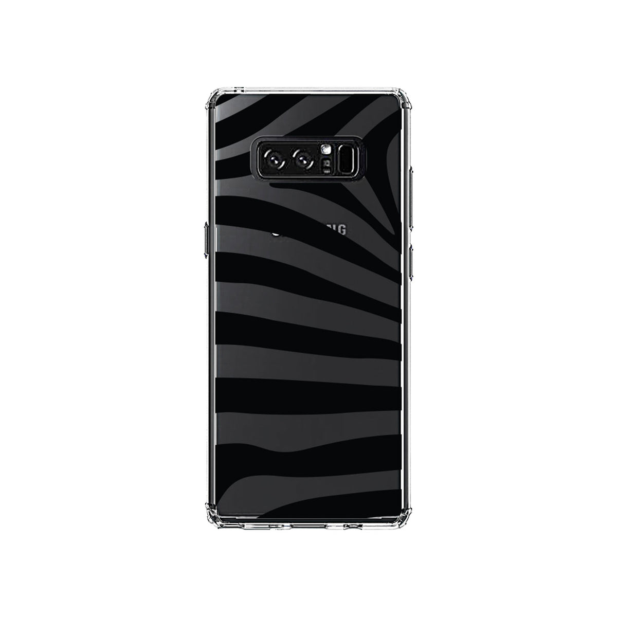 Black & Clear Zebra Stripes Clear Shockproof iPhone Case, view 11