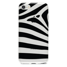 DistinctInk® Clear Shockproof Hybrid Case for Apple iPhone / Samsung Galaxy / Google Pixel - Black & Clear Zebra Stripes