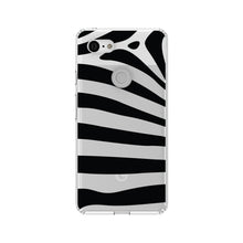 DistinctInk® Clear Shockproof Hybrid Case for Apple iPhone / Samsung Galaxy / Google Pixel - Black & Clear Zebra Stripes