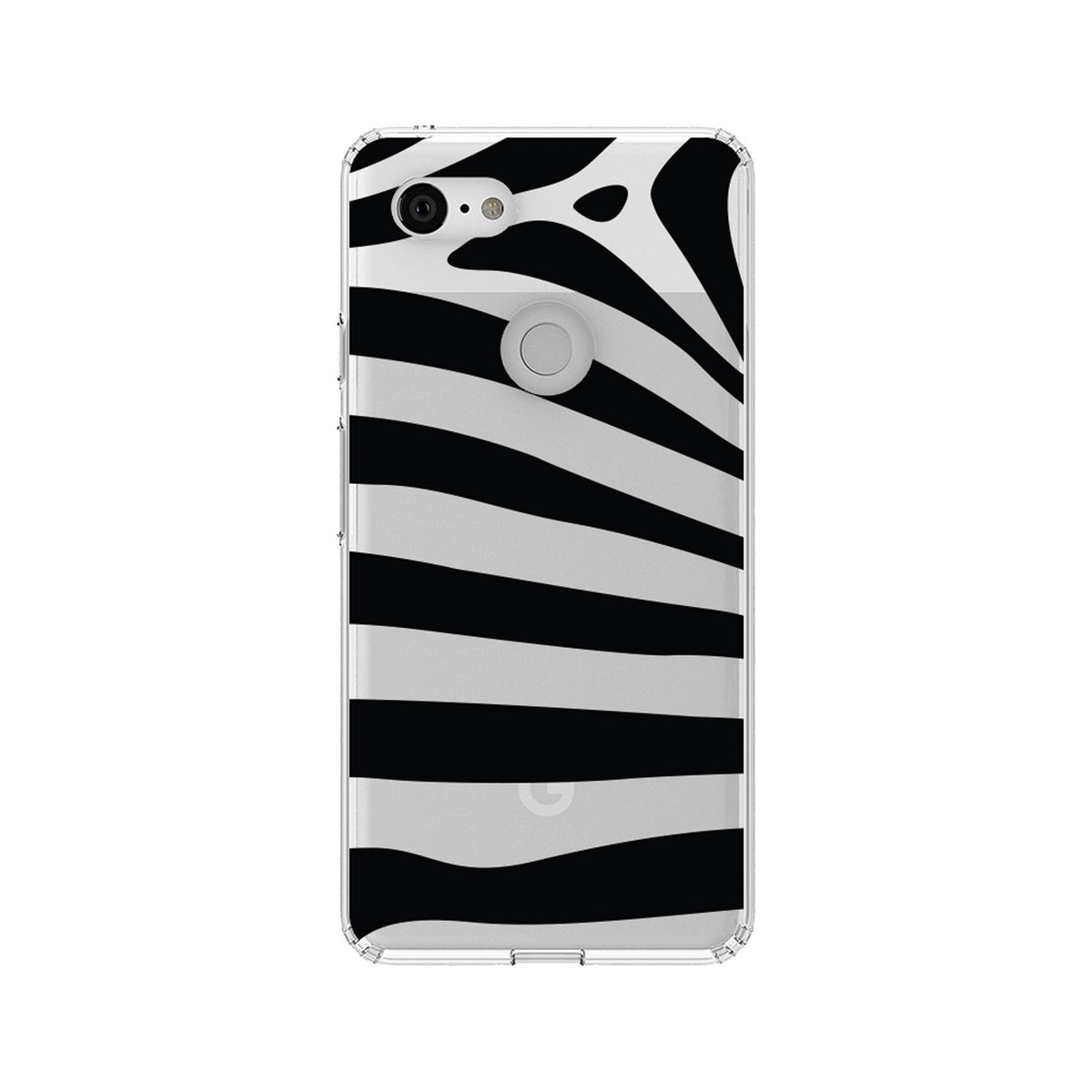 Black & Clear Zebra Stripes Clear Shockproof iPhone Case, view 21