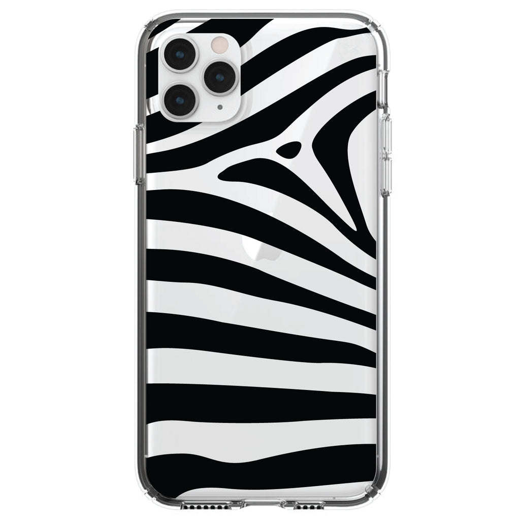 Black & Clear Zebra Stripes Clear Shockproof iPhone Case