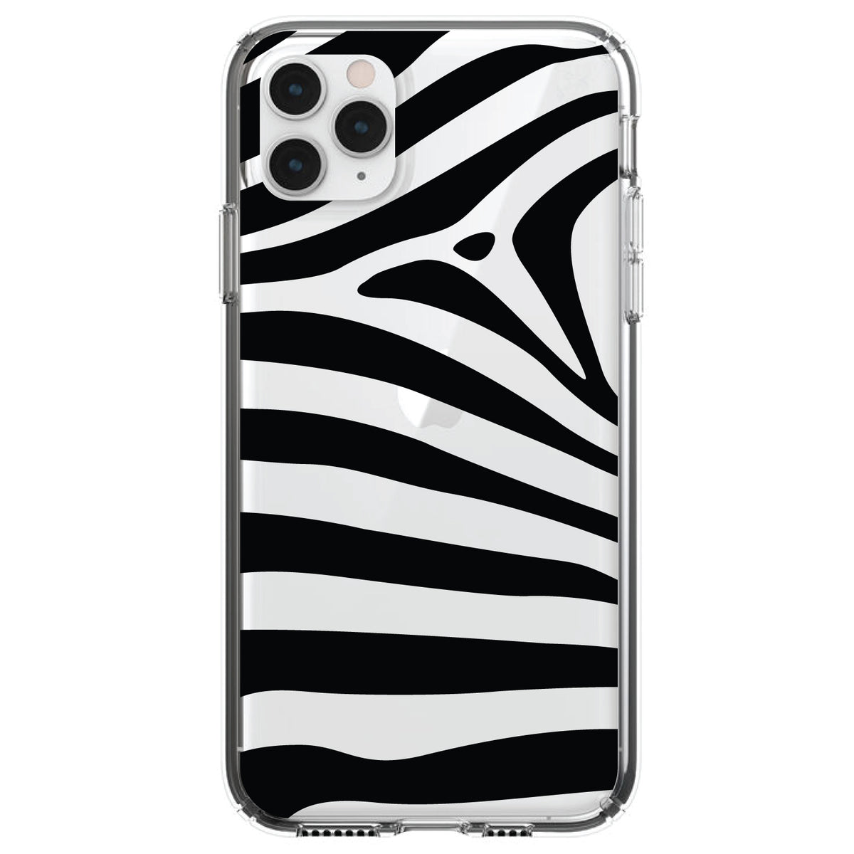 Black & Clear Zebra Stripes Clear Shockproof iPhone Case
