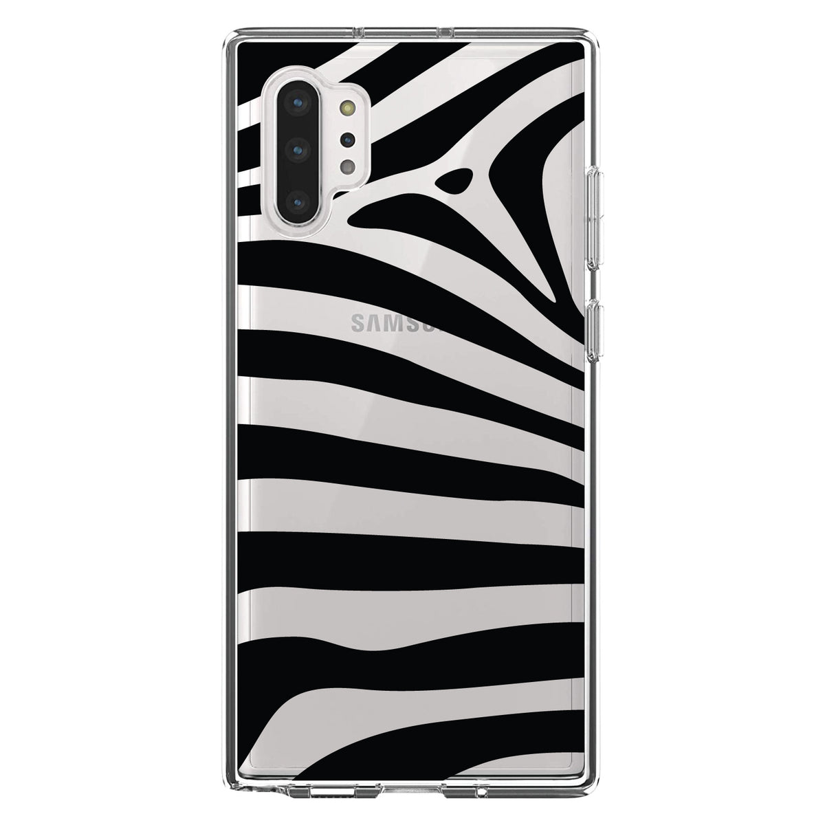 Black & Clear Zebra Stripes Clear Shockproof iPhone Case, view 9