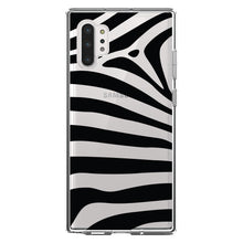 DistinctInk® Clear Shockproof Hybrid Case for Apple iPhone / Samsung Galaxy / Google Pixel - Black & Clear Zebra Stripes