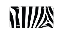 DistinctInk Custom Aluminum Decorative Vanity Front License Plate - Black & Clear Zebra Stripes