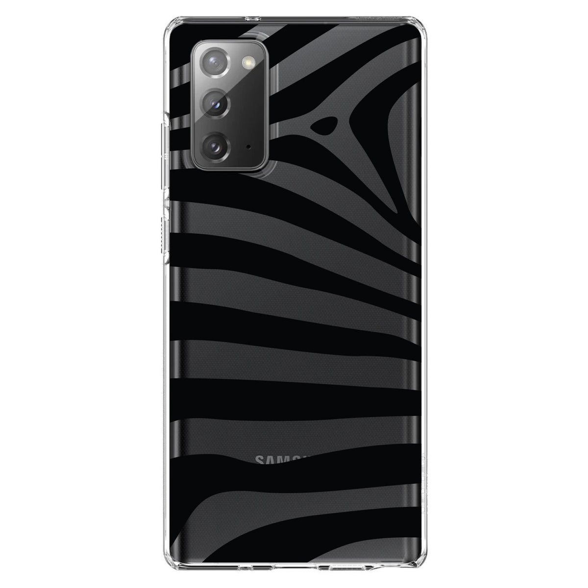 Black & Clear Zebra Stripes Clear Shockproof iPhone Case, view 6