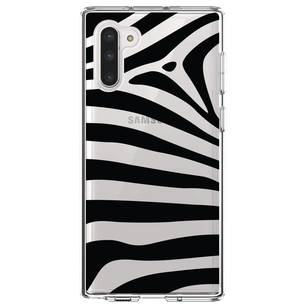 Black & Clear Zebra Stripes Clear Shockproof iPhone Case, view 8