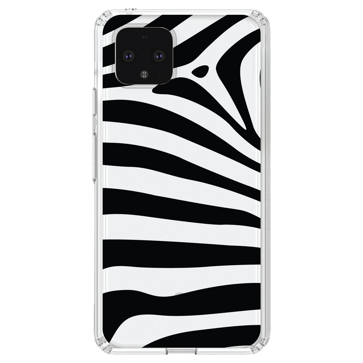 Black & Clear Zebra Stripes Clear Shockproof iPhone Case, view 22