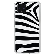 DistinctInk® Clear Shockproof Hybrid Case for Apple iPhone / Samsung Galaxy / Google Pixel - Black & Clear Zebra Stripes