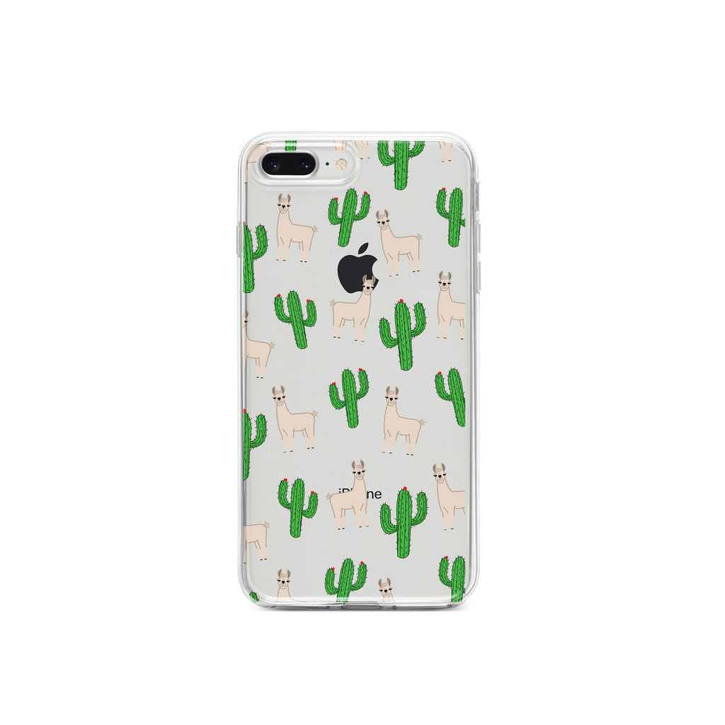 Llamas and Cacti Cactus Clear Shockproof iPhone Case, view 6