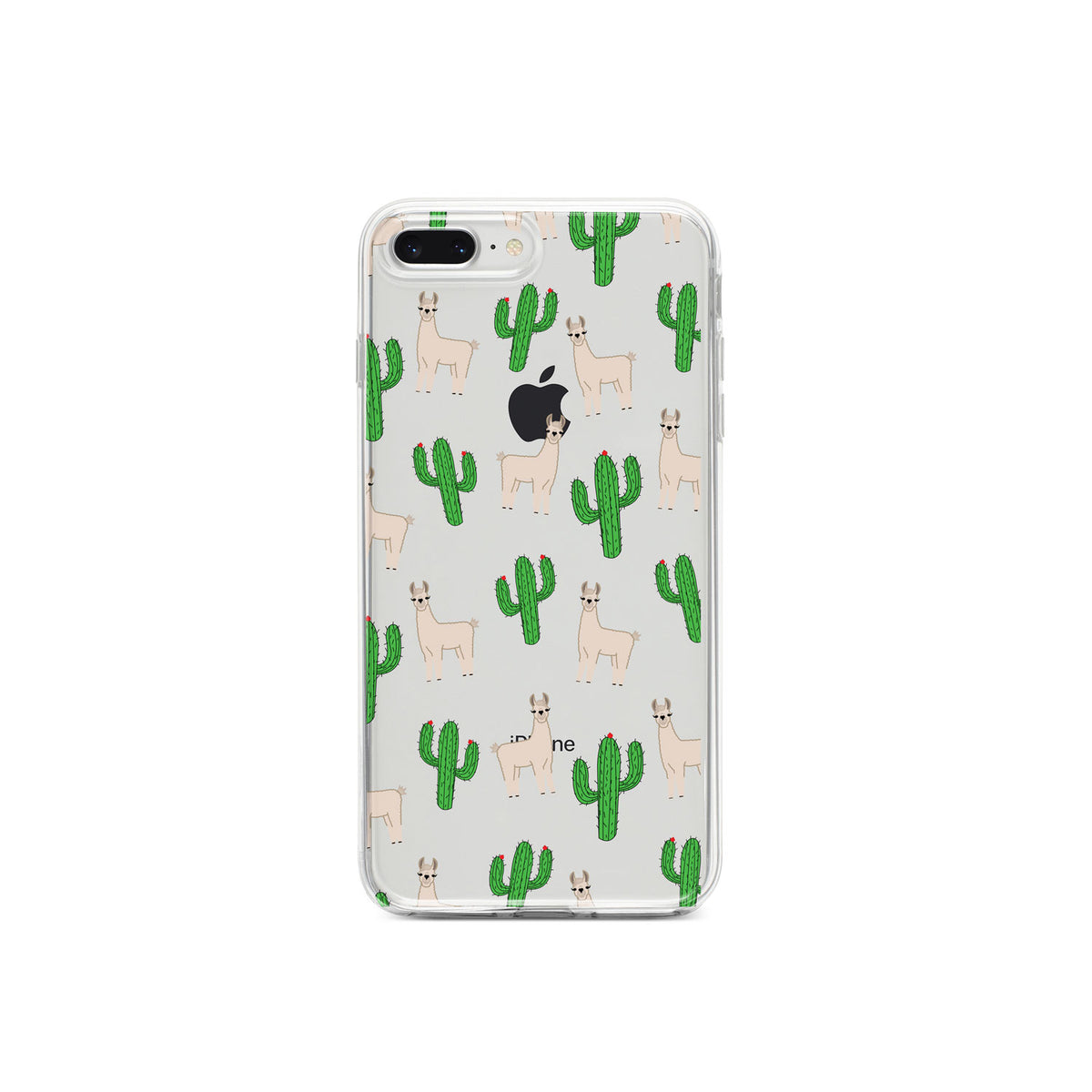 Llamas and Cacti Cactus Clear Shockproof iPhone Case, view 6